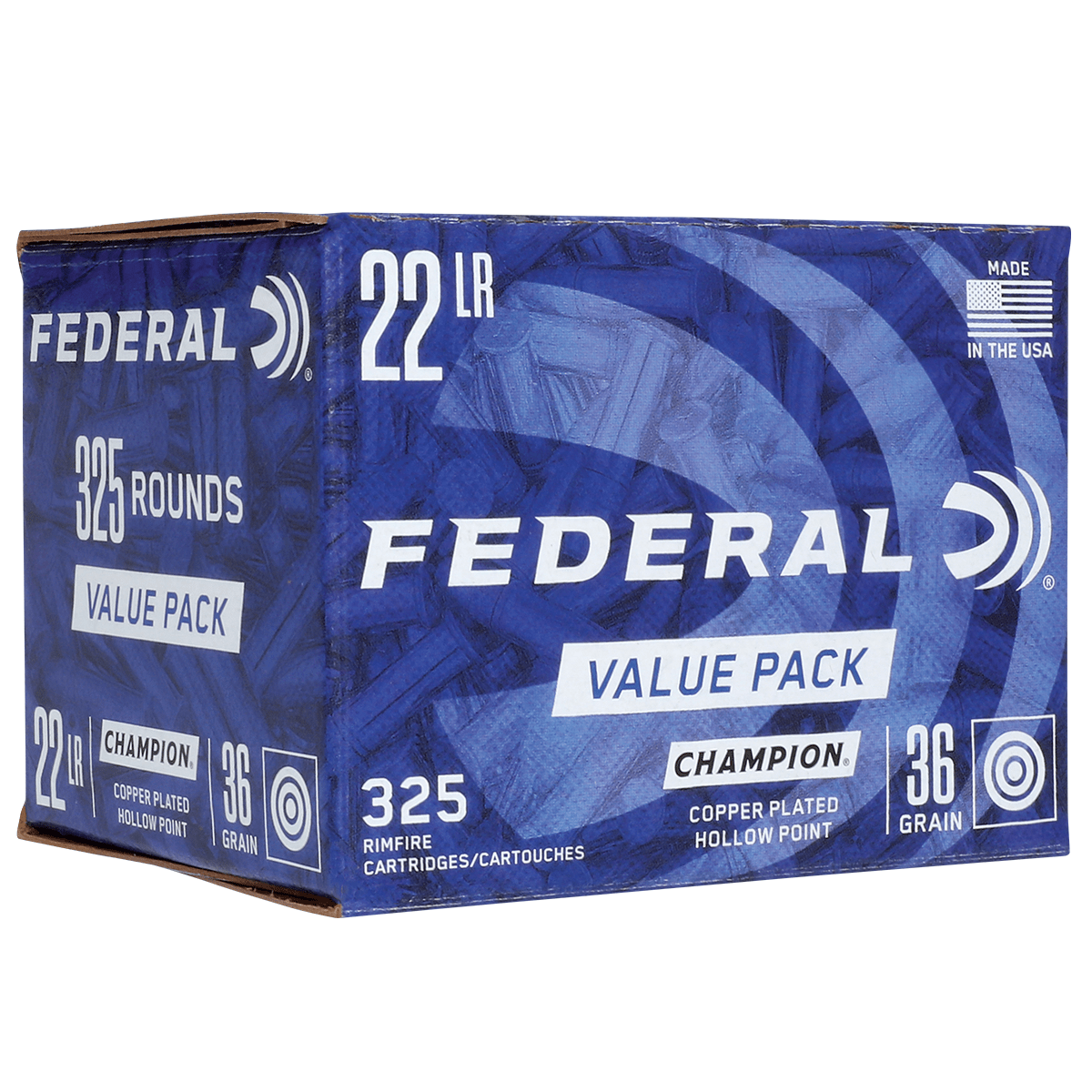 Federal 22 LR 36GR HV Champion Plated 325 Rd Bulk Pack