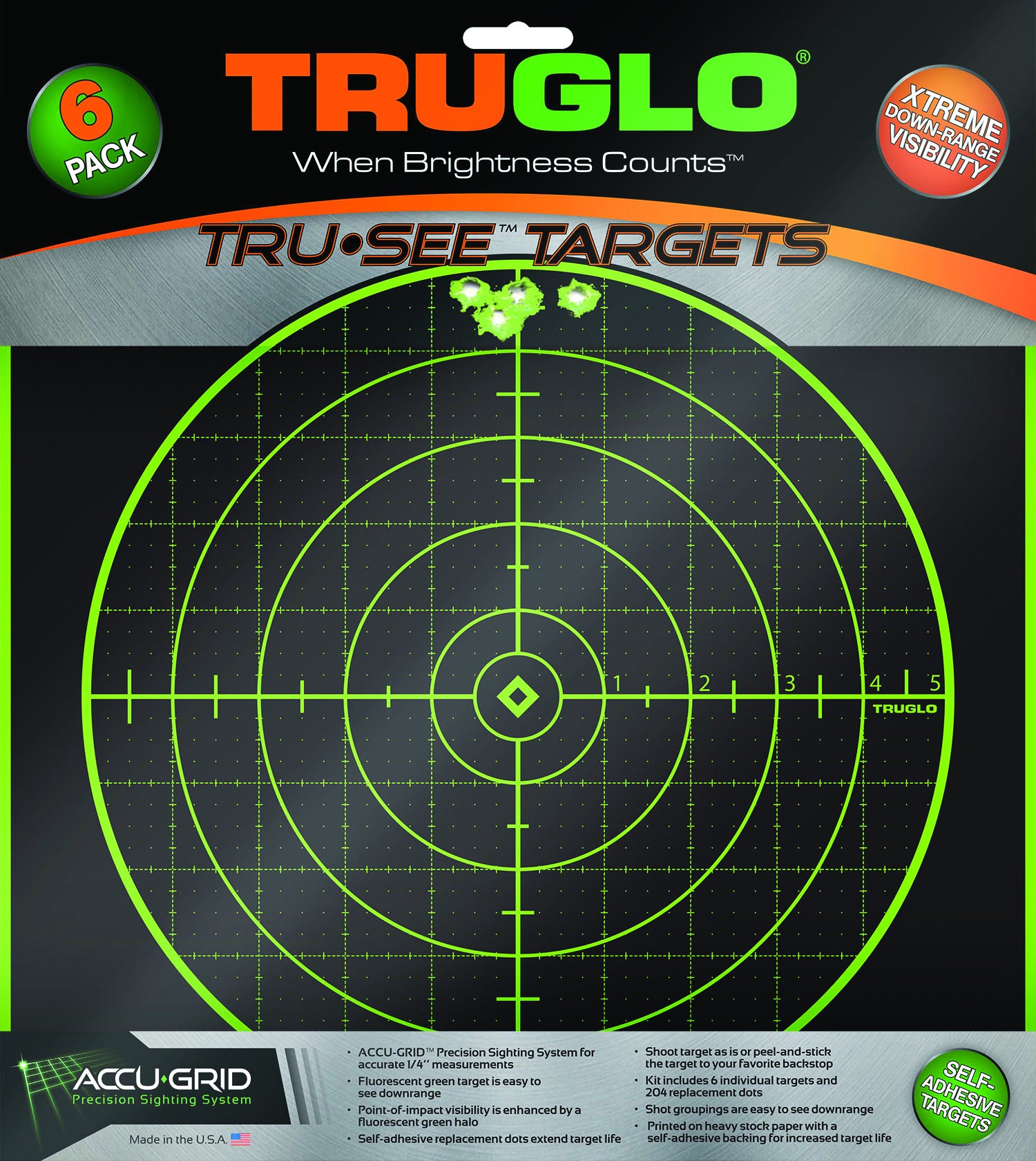 TRUGLO Tru-See Target 100Yd 12"x12" - 6Pk