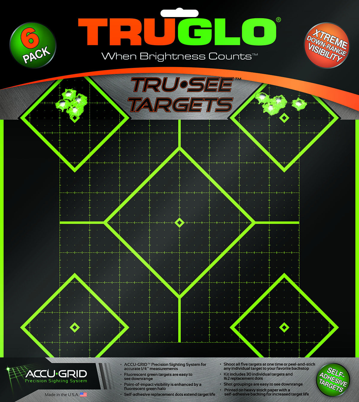 TRUGLO Tru-See Target 5 Diamond 12x12 6Pk