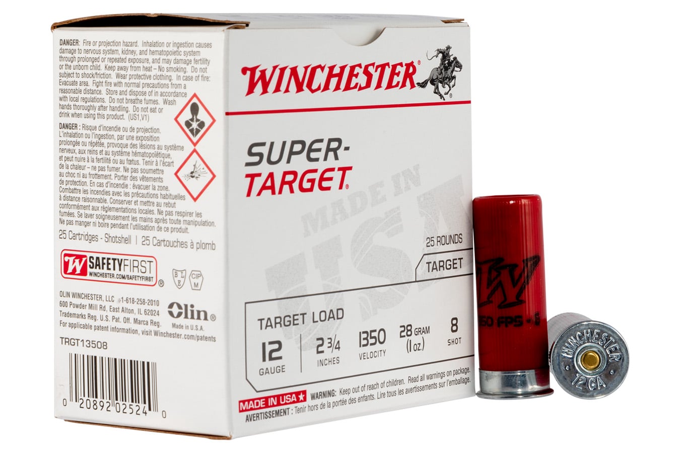 Winchester Super-Target 12 Gauge 2-3/4" 1 oz #8 Shot 1350 fps - 25 Rounds