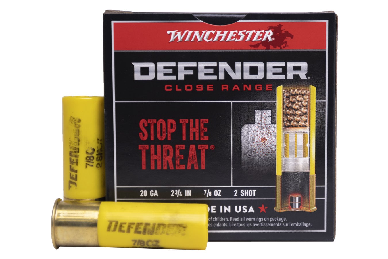 Winchester Defender 20 Gauge 2-3/4" 7/8 oz #2 Shot - 25 Rounds