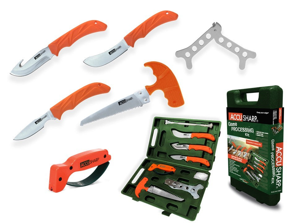 AccuSharp Game Processing Kit - Orange Handles Black Case