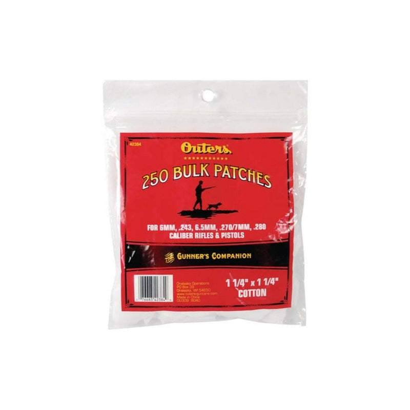 Outers 42384 .23 to .28 caliber cotton cleaning patches 250 pack