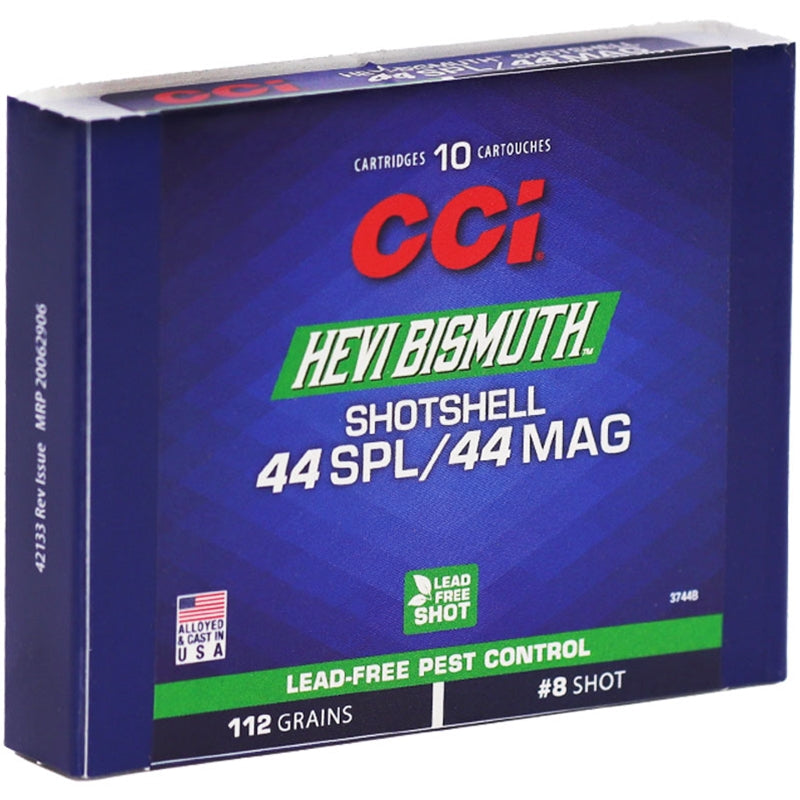 CCI HEVI-Bismuth 44 Special and 44 Magnum 112gr #8 Bismuth Shot - 10 Count
