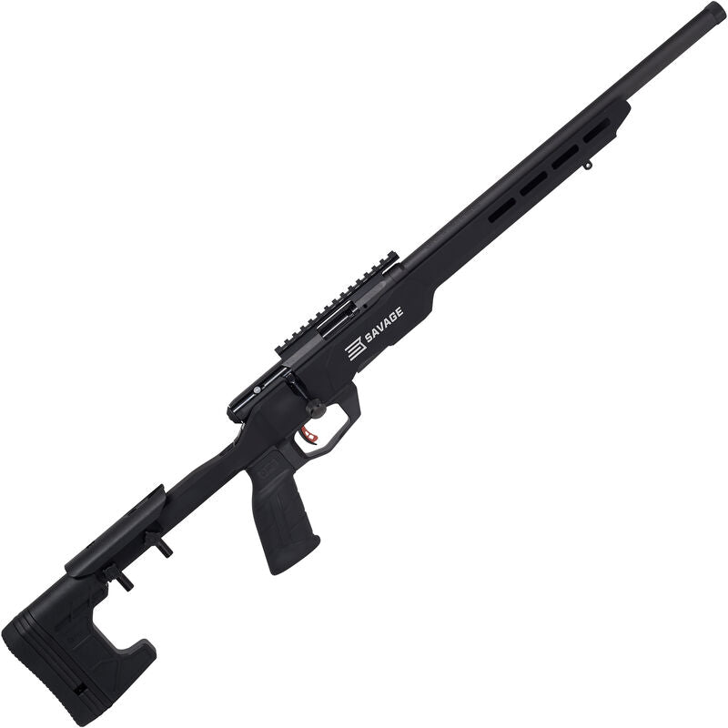 Savage B17 Precision .17 HMR Bolt Action Rimfire Rifle 18" Heavy Threaded Barrel 10 Rounds with Picatinny Rail Aluminum MDT Chassis Black Finish