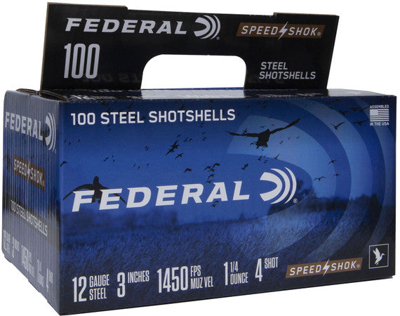 Federal Speed-Shok 100 Pack 12 Ga. 3"1-1/4 Oz #4 Steel