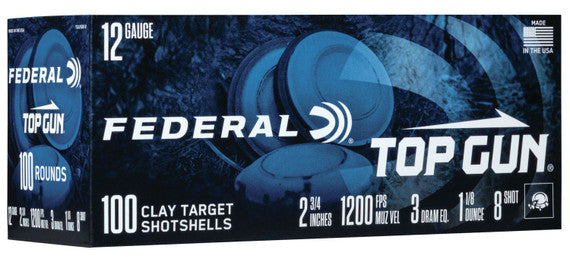 Federal Top Gun 12GA 2-3/4" 1-1/8 Oz #8 Target Load 100 Pack