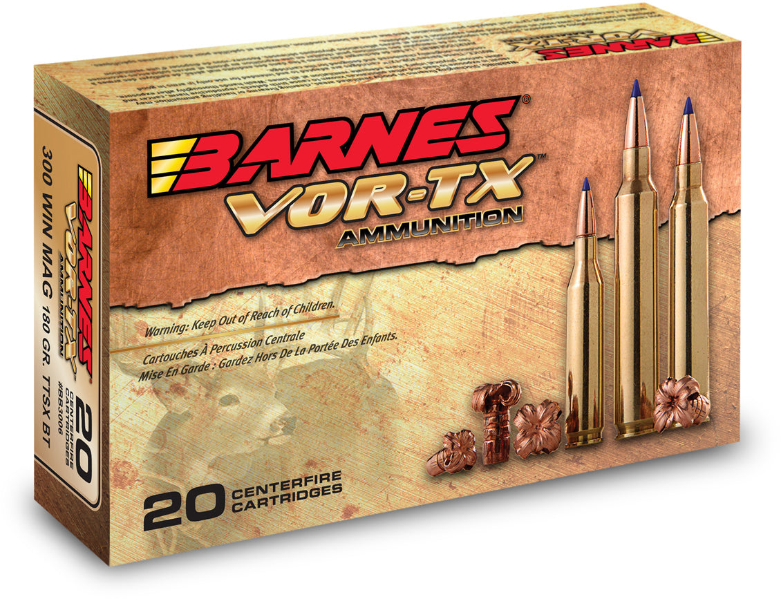 Barnes Vor-Tx Rifle Ammunition: 7mm Rem Mag, 150 gr, TTSX BT, 3060 fps, Box of 20