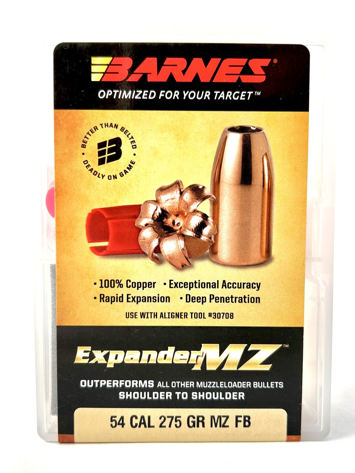Barnes Muzzleloader Bullets With Sabots 54 Cal 275Gr. Expander MZ FB, Box Of 24