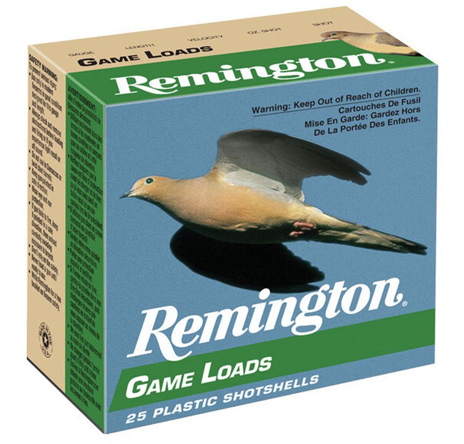 Remington, Lead Game Loads, 20 Gauge, 2 3/4 7/8 Ozs., 25 Rounds