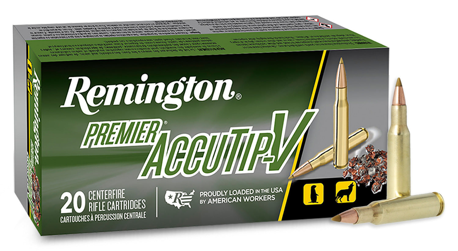Remington Ammunition Premier Accutip .222 50 Grain AccuTip-V Boat Tail Centerfire 20 Rounds
