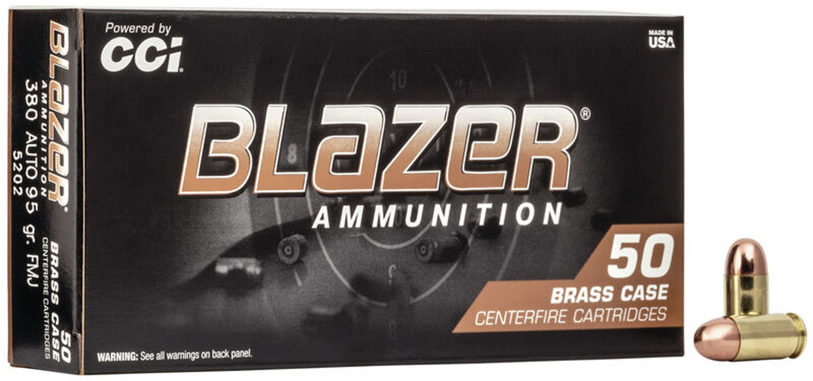 Blazer .380 Auto Blazer Brass FMJ, 95gr, 50ct