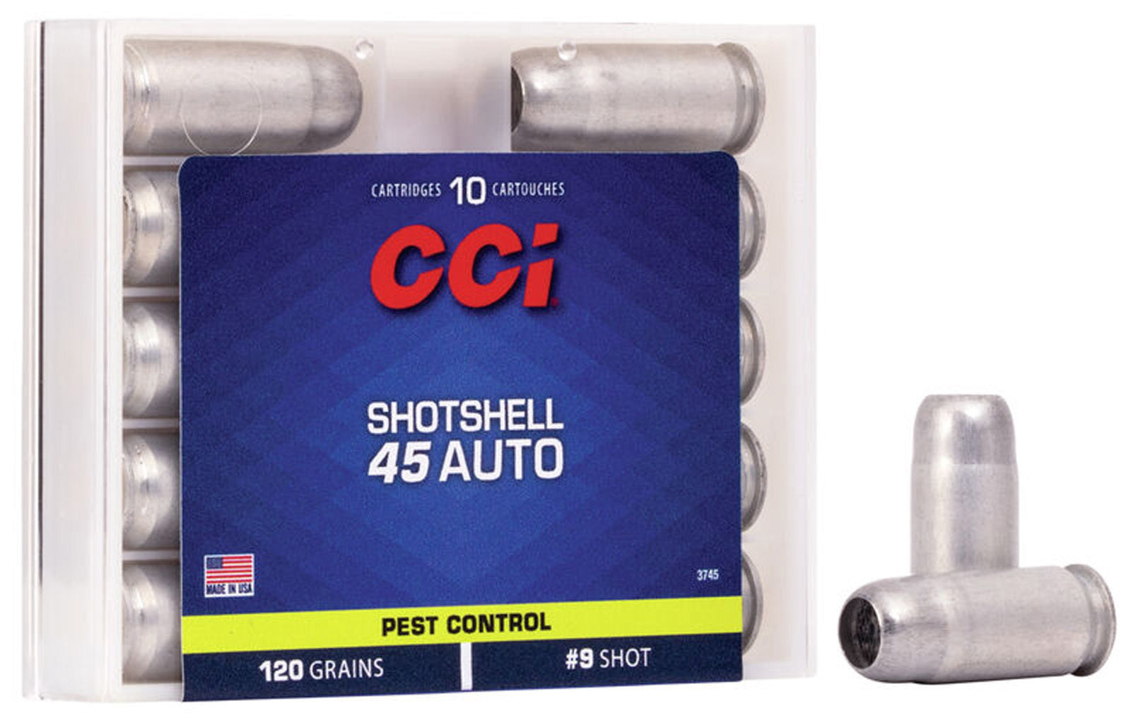 CCI 3745 Centerfire Pistol Shotshell 45 ACP, 120 Gr, 1100 fps