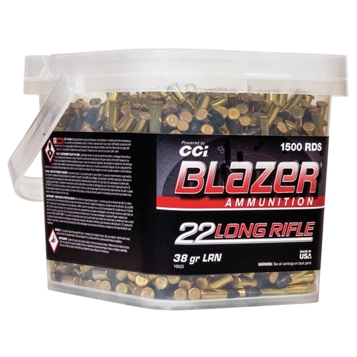 CCI Ammunition Blazer Rimfire .22 Long Rifle 38 Grain Lead Round Nose Rimfire Ammo 1500 Rounds 10025