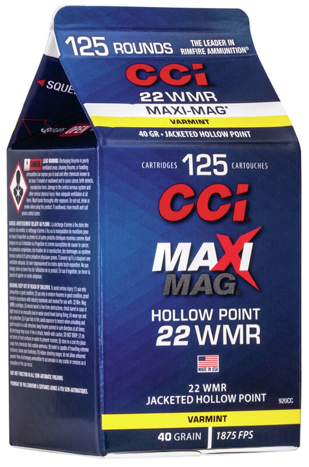 CCI 22 WMR Maxi-Mag HP 40 grain