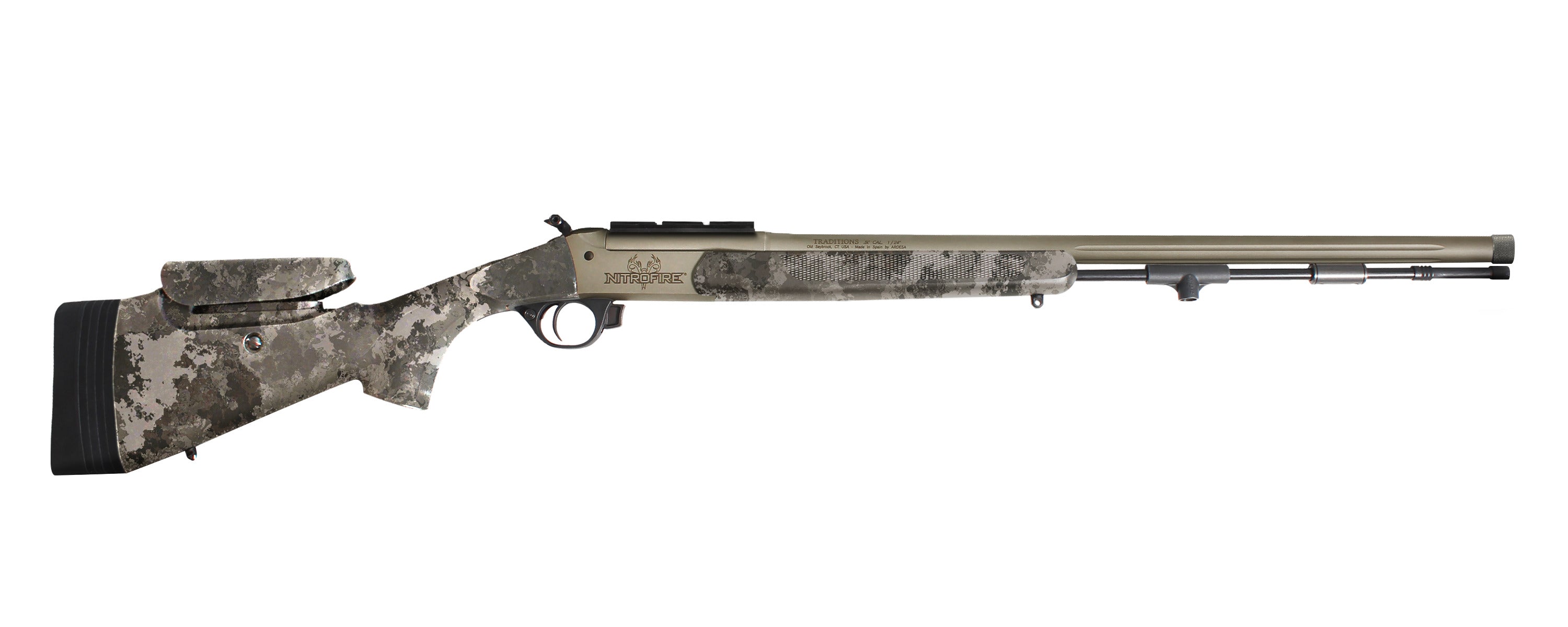 Traditions CR5384660450 Nitrofire Pro Series Muzzle Loader 50 Cal Black Stock Tungsten CeraKote 26 209 Firestick 3510x44