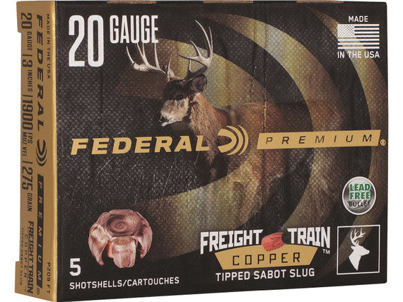 Federal Premium 20GA 3" 275GR Freight Train Copper Sabot Slug