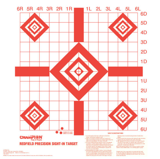 Primos Redfield Sight-In Targets - Red Field Sight-In 10/Pk