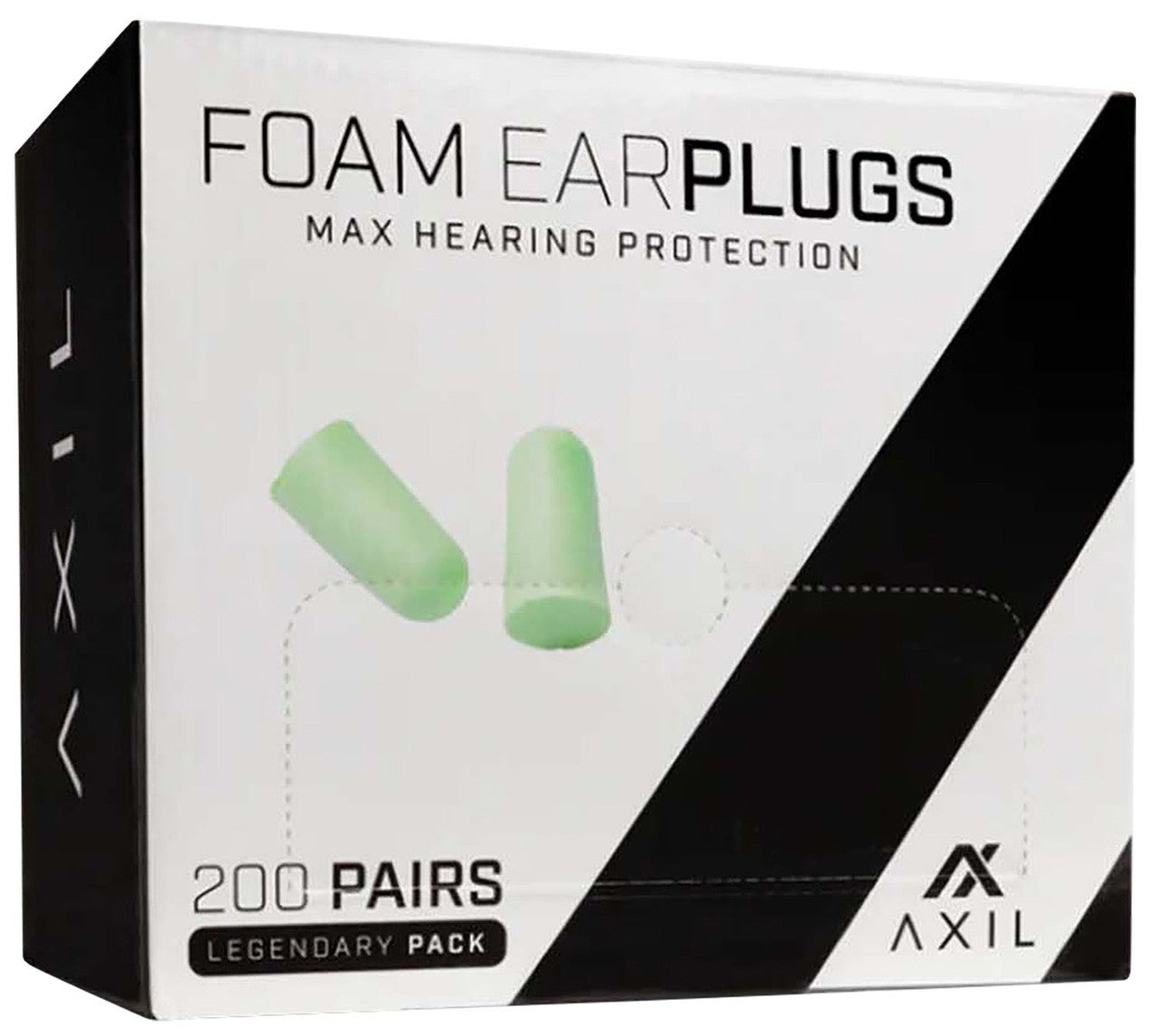 AXIL Foam Ear Plugs 200 Pair Box – Green