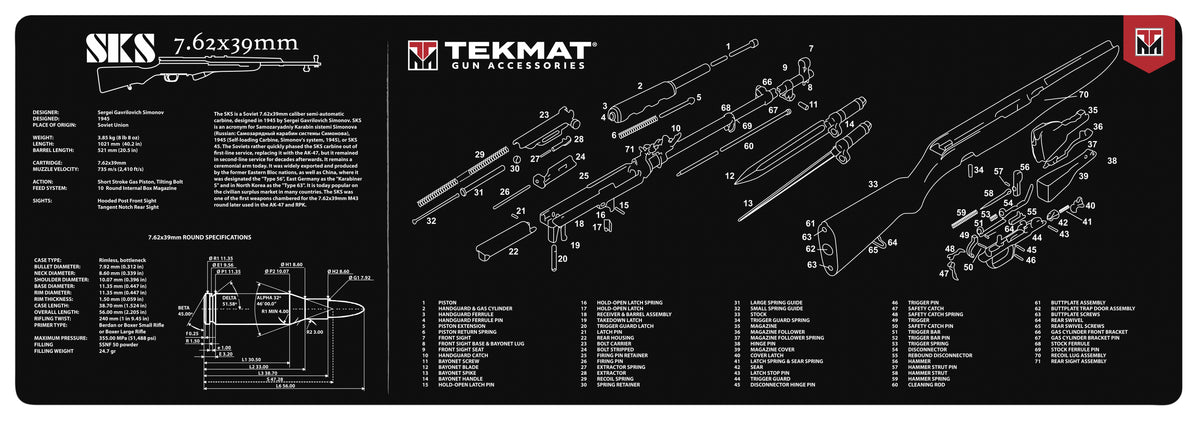 TekMat Gun Cleaning Mat; 12"x36", SKS