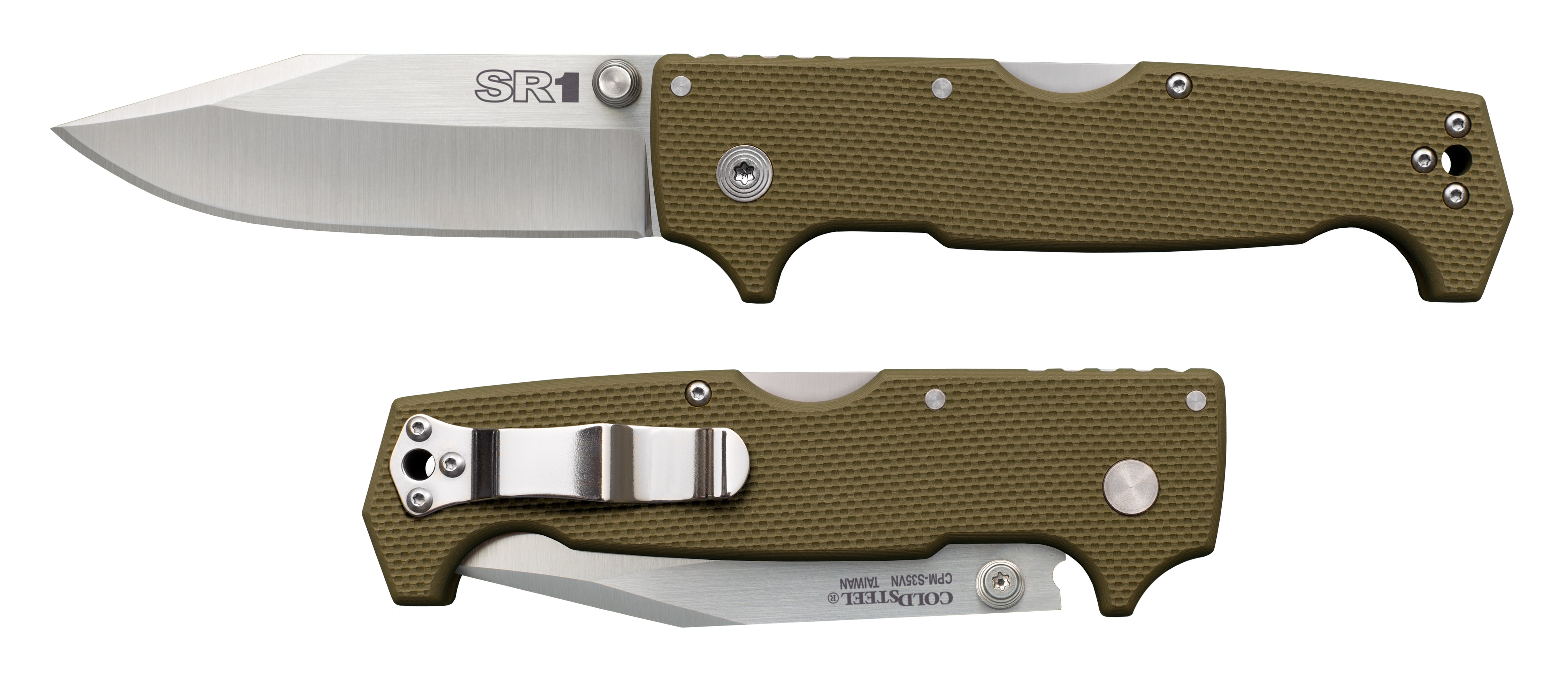 Cold Steel CS-62L SR1 Clip Point Folding Knife, 9-3/8" Overall, 4" Blade