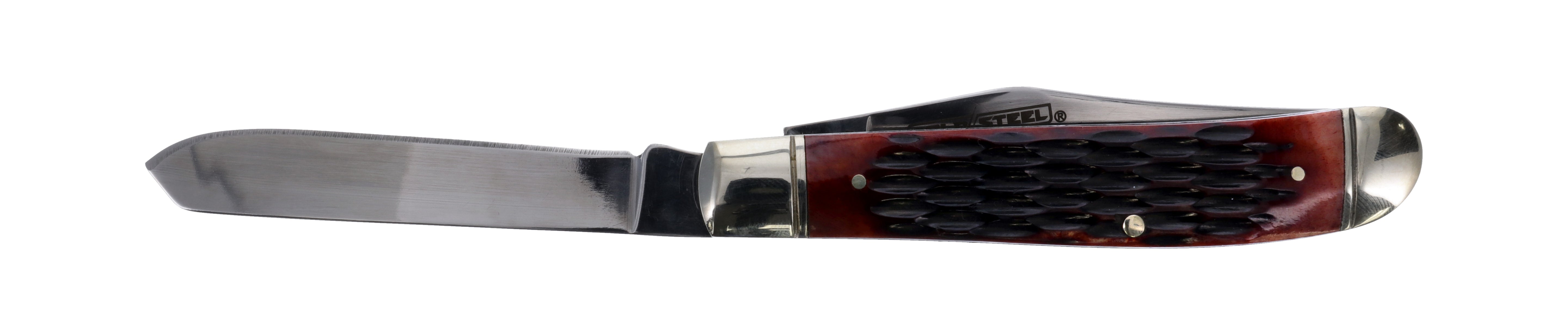 Cold Steel Mini Trapper Folding Knife, Jigged Bone Handles, 3.5" Closed, Slipjoint (non-locking)