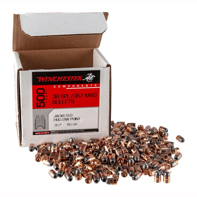 Winchester 38 Special and 357 Mag (.357) 110gr Jacketed Hollow Point Bullets - 500 Count