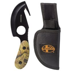 Maxam MOSKIN Mossberg Fixed Blade Skinning Knife with Gut Hook - Black