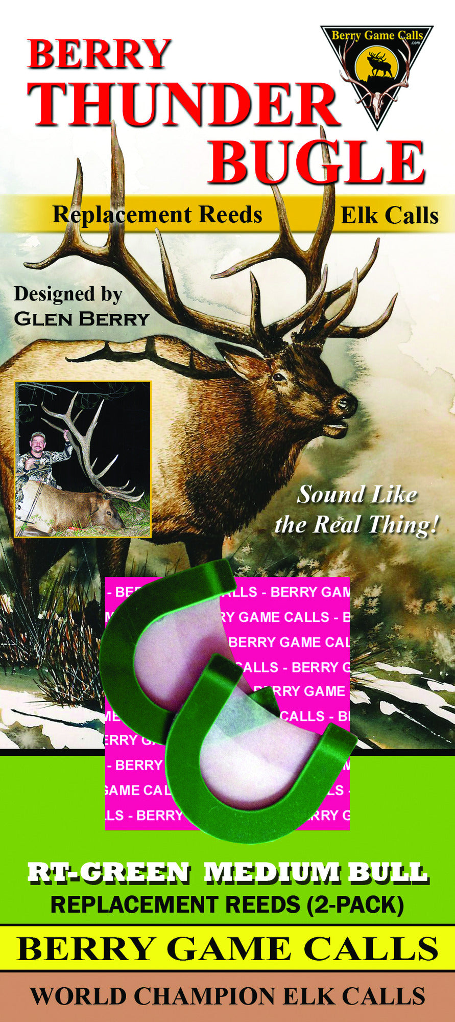 Elk Big Bull Call Berry Thunder Bugle Green Med Bull Reeds