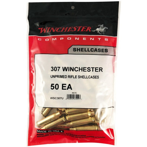 Winchester .307 Winchester Unprimed Brass Cases - 50 Count