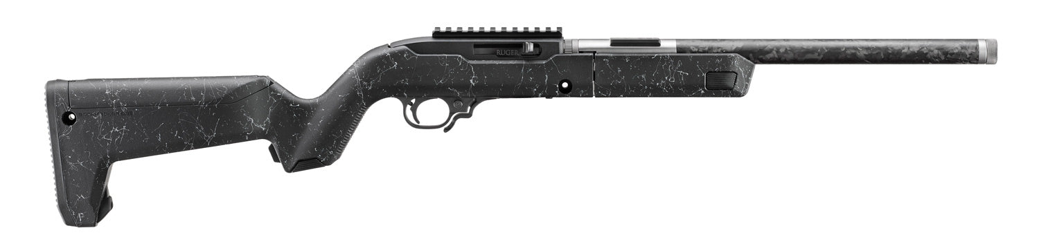 Ruger 10/22 Carbon Fiber Takedown 22 LR Black Magpul Hunter X-22 Backpacker with White Speckle 16.10" Rifle