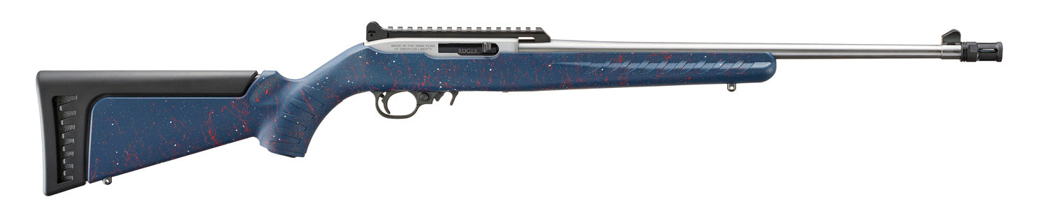Ruger 10/22 America's 250th Anniversary 22 LR Liberty Blue Synthetic with Red and White Splatter 18.50" Rifle
