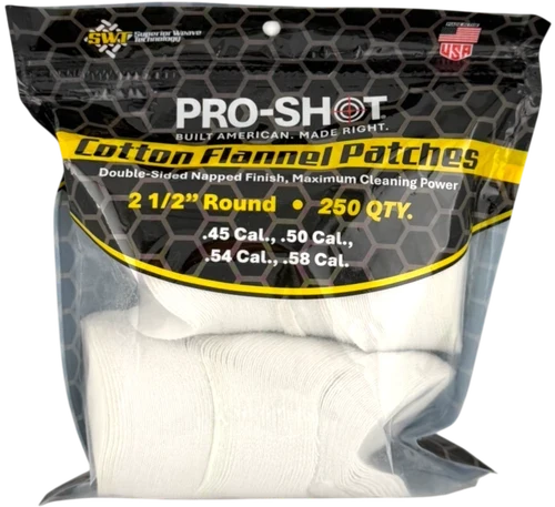 Pro-Shot .45-.58 Cal. 2.5" Round Patches 250 Pack