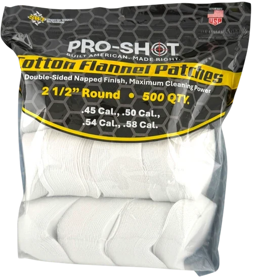 Pro-Shot .45-.58 Cal. 2.5" Round Patches 500 Pack