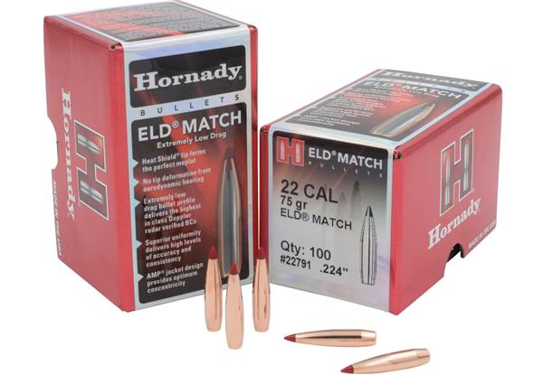 Hornady .224 DIA 75GR ELD MATCH BULLETS