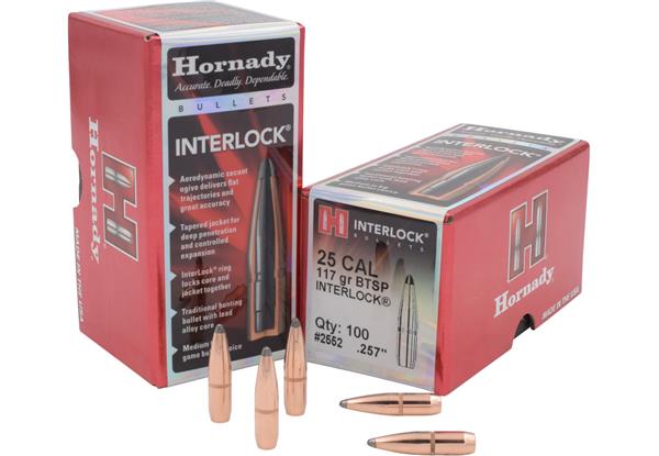 Hornady .257 DIA 117GR BT SPITZER