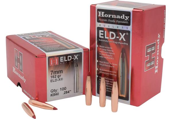 Hornady .284 DIA 7MM 162GR ELD-X BULLETS