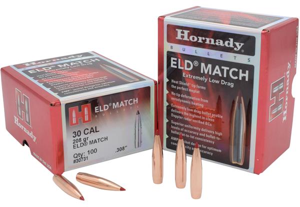 Hornady .308 DIA 208GR ELD MATCH BULLETS