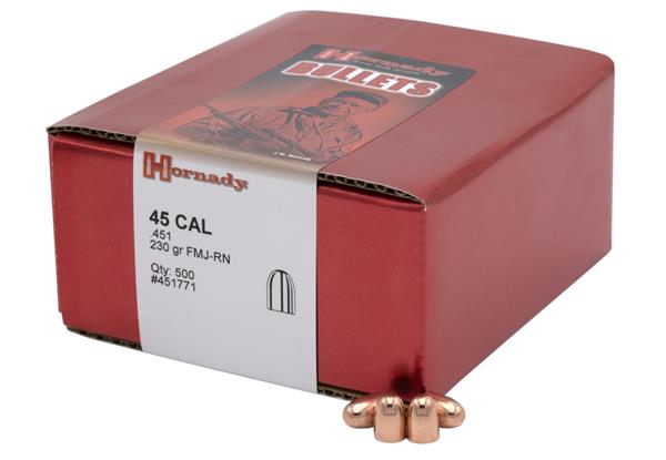 Hornady .451 DIA 230GR FMJ-RN 500 PER BOX
