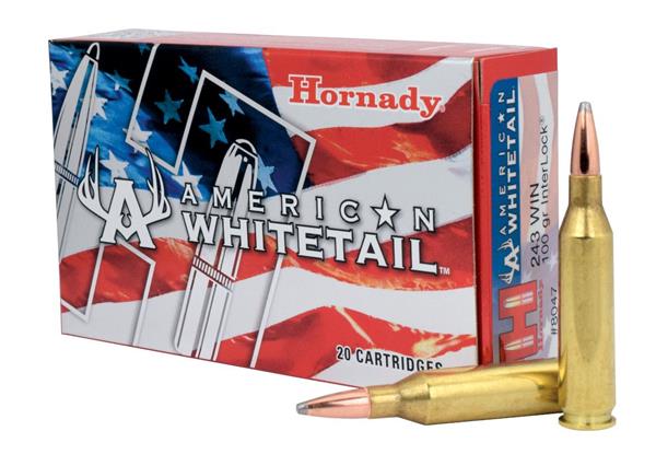 Hornady AMERICAN WHITETAIL 243 WIN 100GR INTERLOCK AMMO