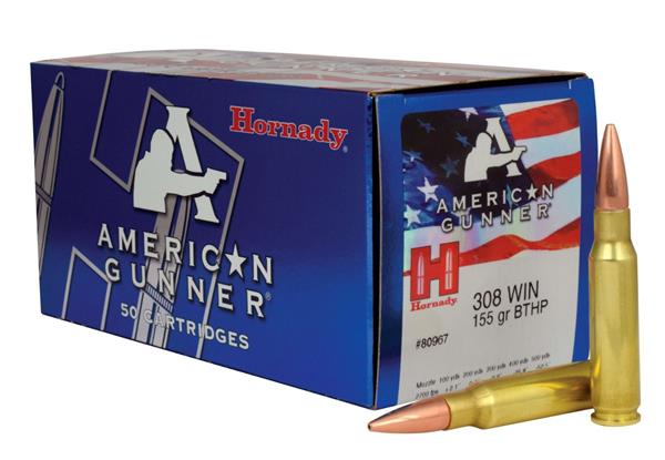 Hornady 308 WIN 155GR BTHP MATCH AMERICAN GUNNER AMMO