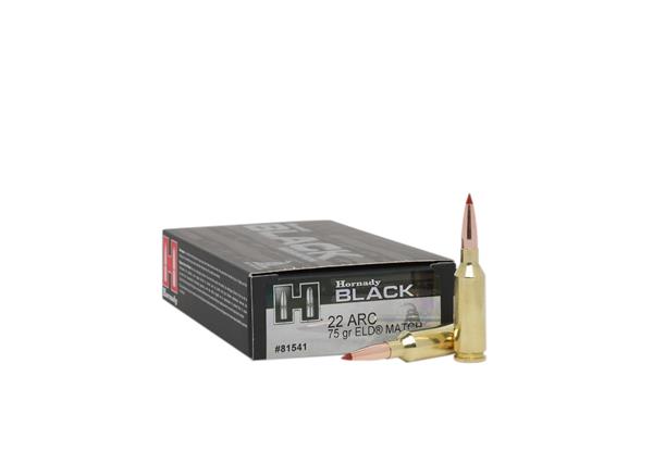 Hornady 22 ARC 75GR ELD MATCH BLACK AMMO