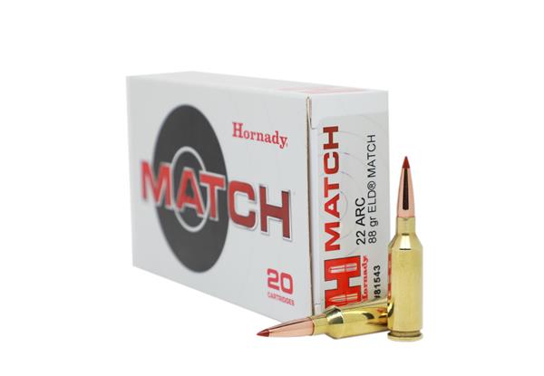 Hornady 22 ARC 88GR ELD MATCH AMMO