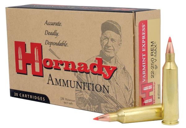 Hornady 22-250 REM 55GR V-MAX AMMO
