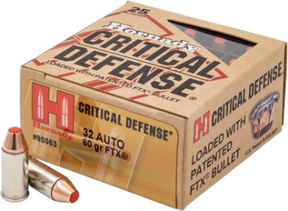 Hornady 32 Auto 60 Gr FTX CD - 25 Rounds