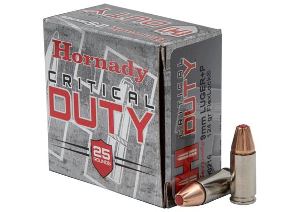 Hornady 9mm Luger+P 124 Gr FlexLock Duty - 25 Rounds