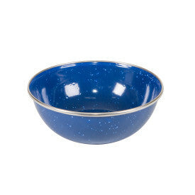 Stansport Enamel Mixing Bowl 6 Diameter - Blue Base with Silver Trim