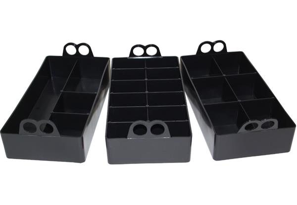 AMMO CAN ORGANIZER INSERT - 3PK 22 COMPARTMENTS Black