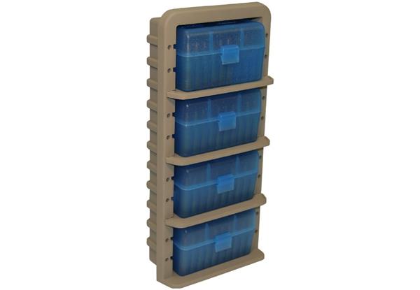 AMMO RACK WITH 4 RS-50-24 AMMO BOXES CLEAR BLUE/DARK EARTH