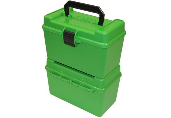 DELUXEAMMOBOX 50RND HDL 25-06 30-06 270 WIN Green